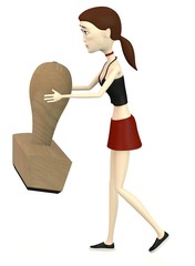 3d render of cartoon character with stamper