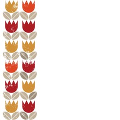 czerwone żółte pomarańczowe tulipany nieskończony pionowy border © demonique