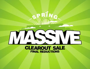 Massive spring sale design template with shopping bag