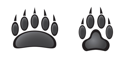 Fototapeta premium paw prints in black and white