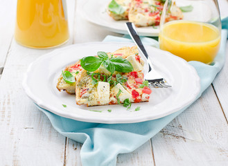 Tomaten Feta Omelett