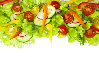 Fresh salad with radishes, cherry tomatoes and cucumbers