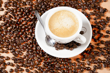 coffee with coffee-beans