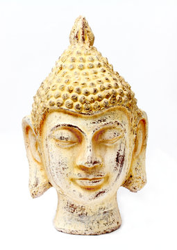 Buddha white stone head.