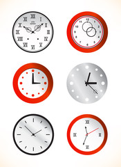 Red and grey clocks