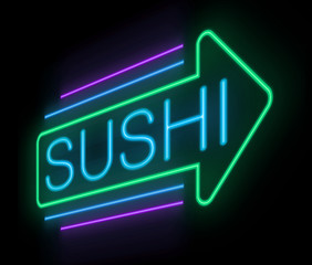 Neon sushi sign.