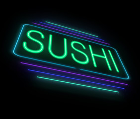 Neon sushi sign.