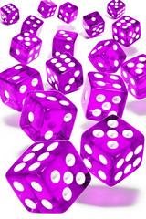 W&uuml;rfel, h&uuml;pfen, pink