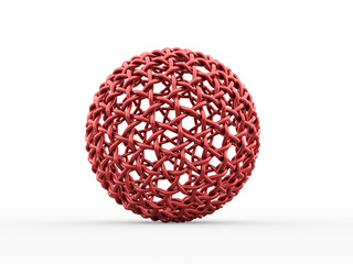 Abstract red sphere isolated