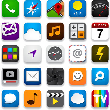 Set of app icons.