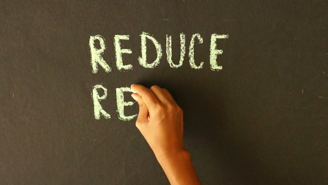 Reduce, Reuse, Recycle Chalk Drawing
