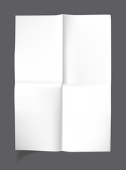 White blank paper isolated on background