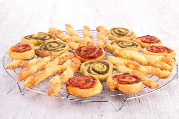 assortment of puff pastry appetizer