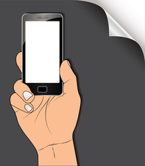 Smart phone with hand
