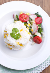 Rice with salad