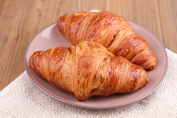 Croissants on a plate