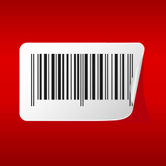 Barcode on red background