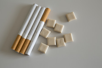 cigarettes and nicotine gum
