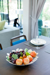 fresh fruit on table at home