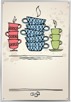 retro frame with cup