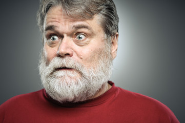 Obraz premium Mature Caucasian Man Surprise Expression Portrait