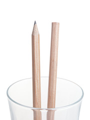 pencils on the glass