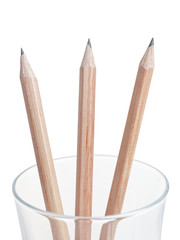pencils on the glass