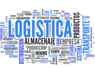 Obraz premium Logística (transporte, almacenaje, distribución; tag cloud)