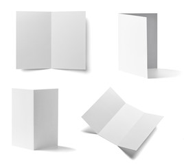folded leaflet white blank paper template book