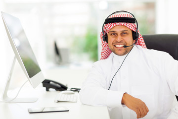 male arabian call center worker