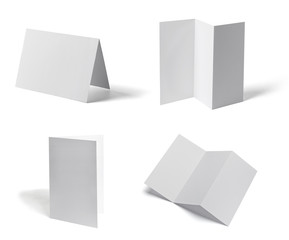 folded leaflet white blank paper template book