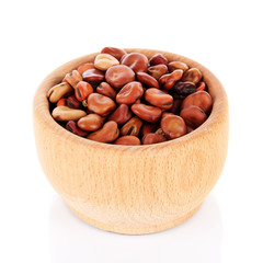Beans in bowl isolated on white