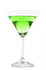 Green cocktail isolated on white