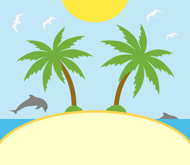 Summer background card with palm