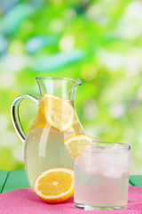Citrus lemonade in pitcher and glasses