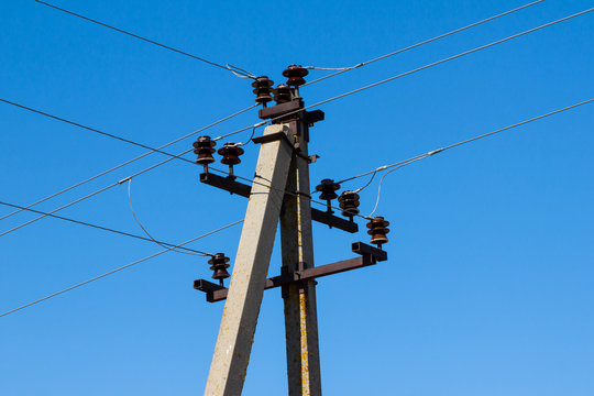 line of electrical transmission towers