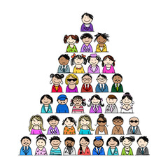 Pyramid of people icons for your design