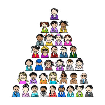 Pyramid of people icons for your design