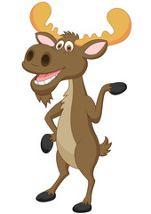 Moose cartoon waving