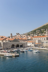Fototapeta na wymiar Old Port in eastern part of Old Town of Dubrovnik. Croatia