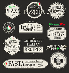 Pizza retro labels