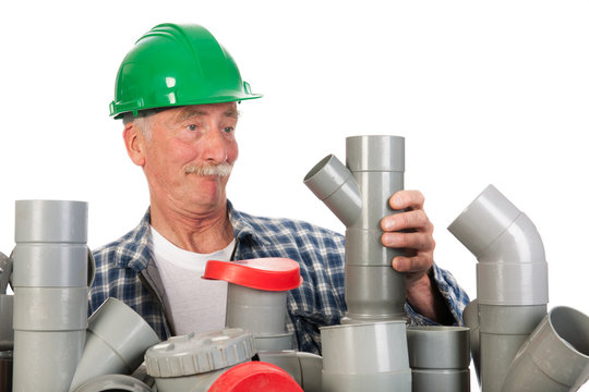 Confused funny plumber