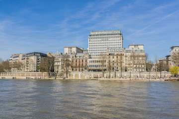 Fototapeta premium View of embankment of river Seine. Paris, France, Europe