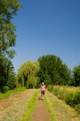 Fototapeta premium Walking with dog in nature