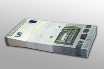 Mazzetta 5 Euro sfondo grigio