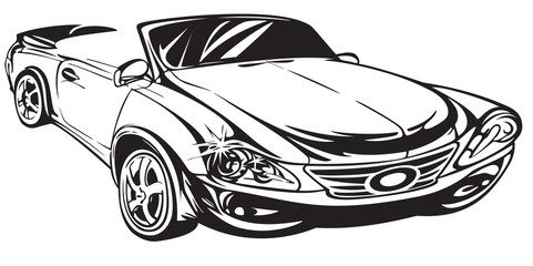 Outline drawing car
