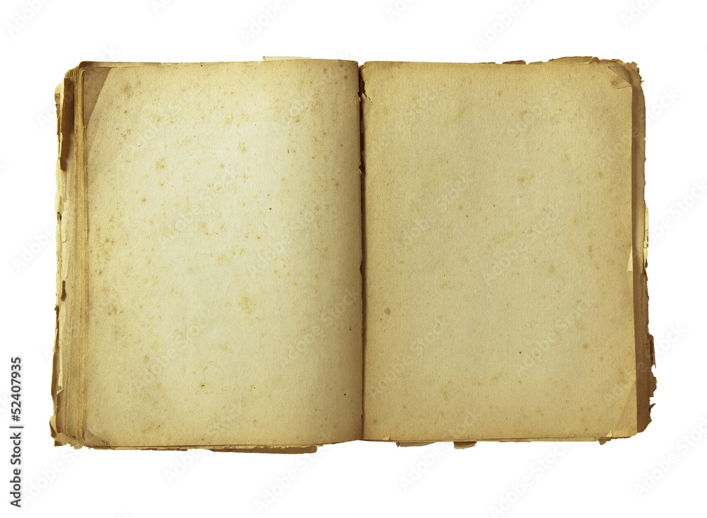 Poster old book with precise CLIPPING PATH
