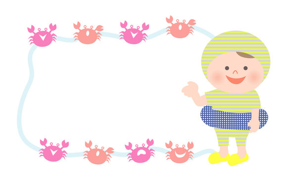 男の子とカニ