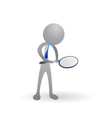 People with a loupe vector logo