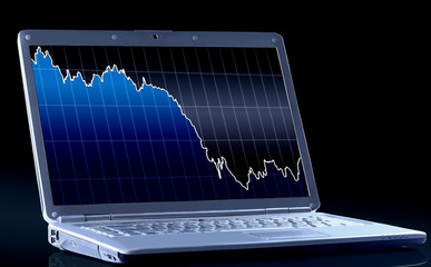 Laptop with a diagram.